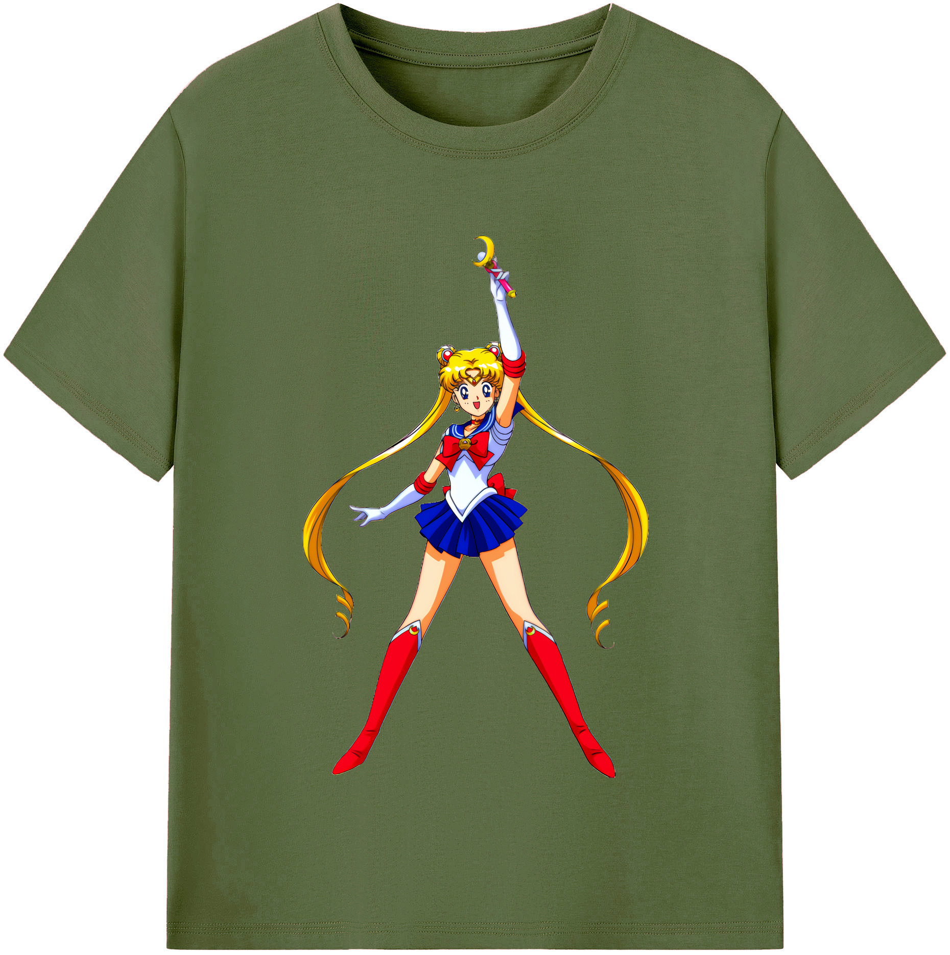 （画像用） 美少女戦士セーラームーン 月野 うさぎ つきの うさぎ Sailor Moon Tsukino Usagi 綿100％半袖Tシャツ（フロントプリント）